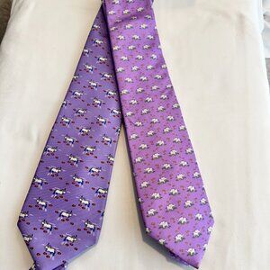 Two Brooks Brothers Animal Silk Neckties - Elephant & Hippo